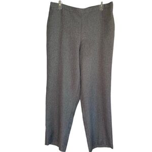 Alfred Dunner Flat Front Straight Leg Gray Tweed Trousers